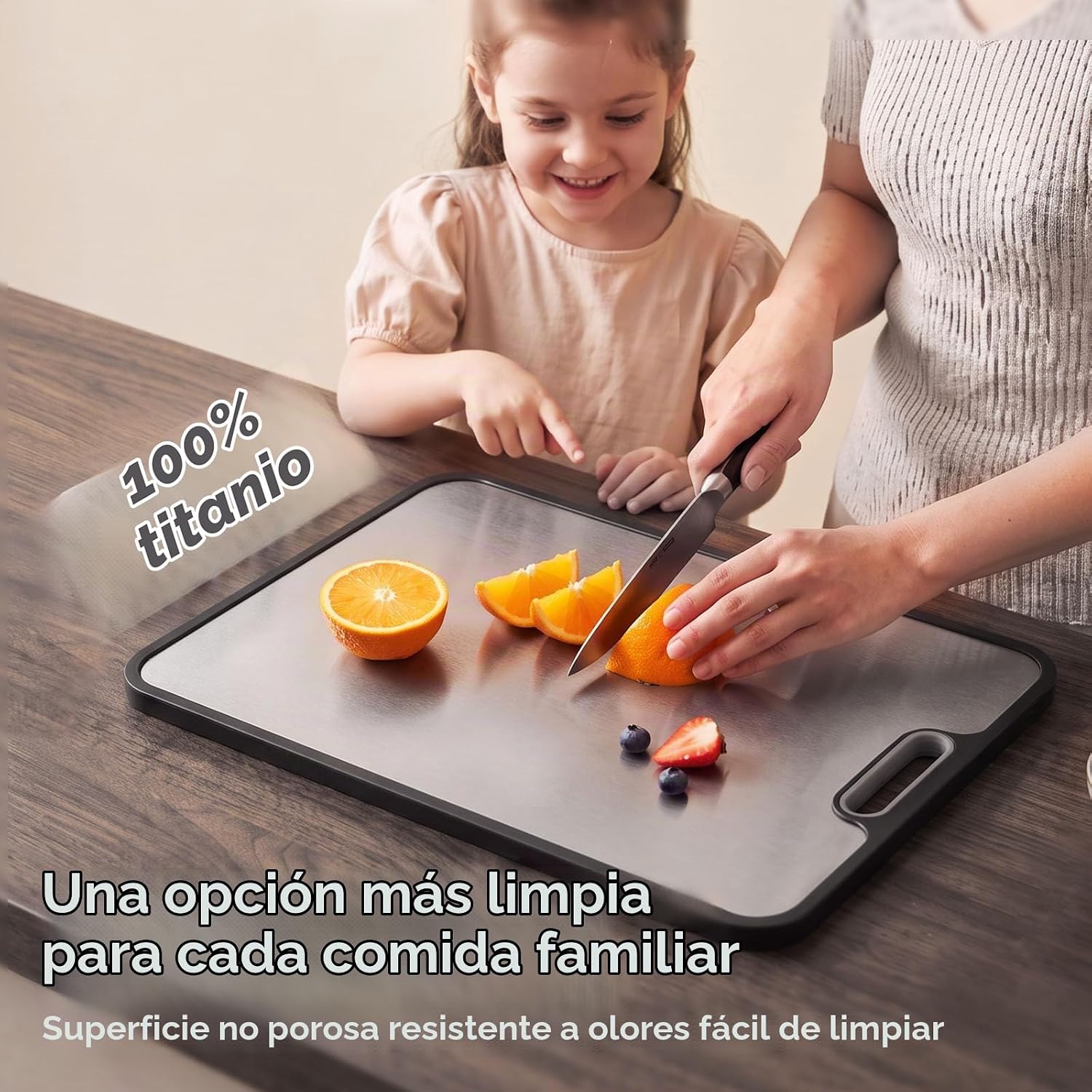 Tabla de cortar de titanio para cocina, superficie de titanio puro...