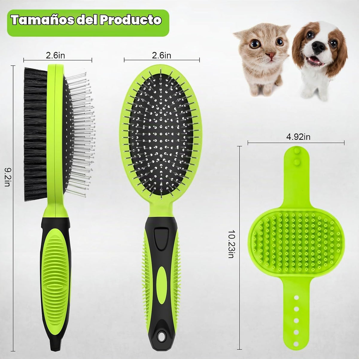 2 piezas de herramientas de aseo para mascotas - Cepillo de doble c...