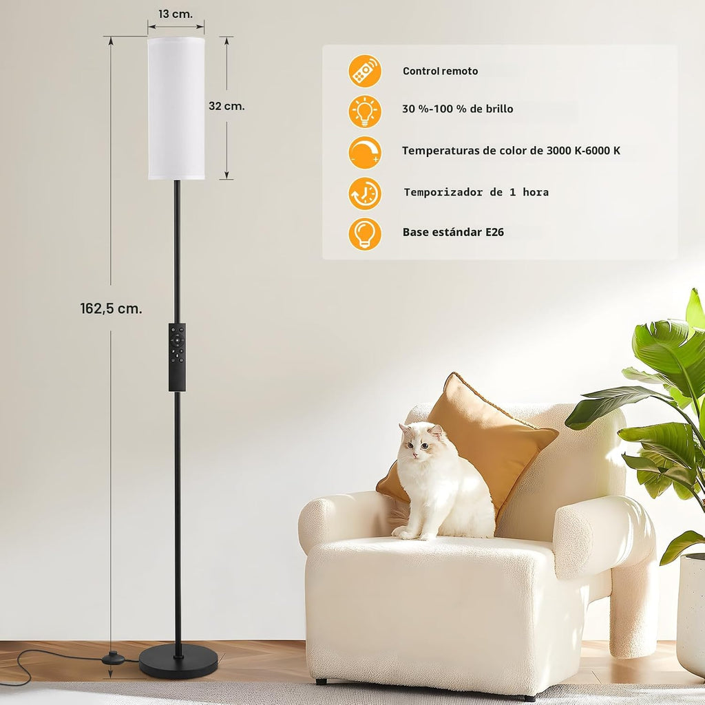 Ambimall - Lámpara de pie moderna para sala de estar, dormitorio y...