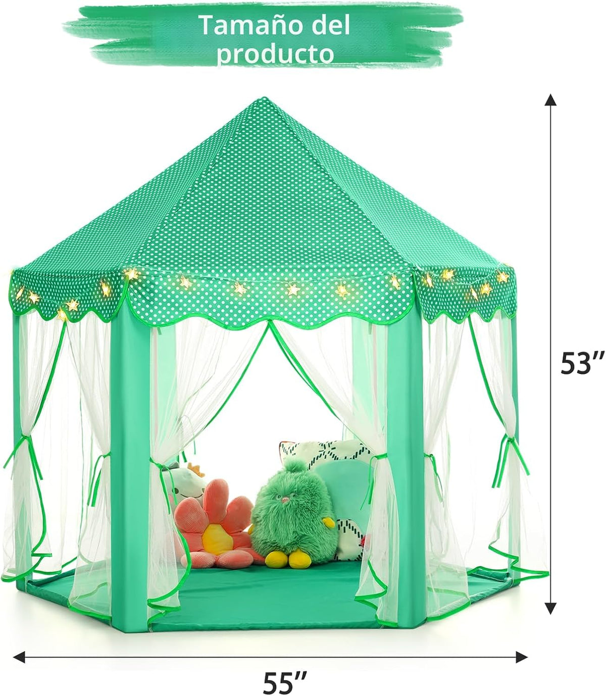 Monobeach Tienda de campaña de princesa para niñas, casa de juegos...