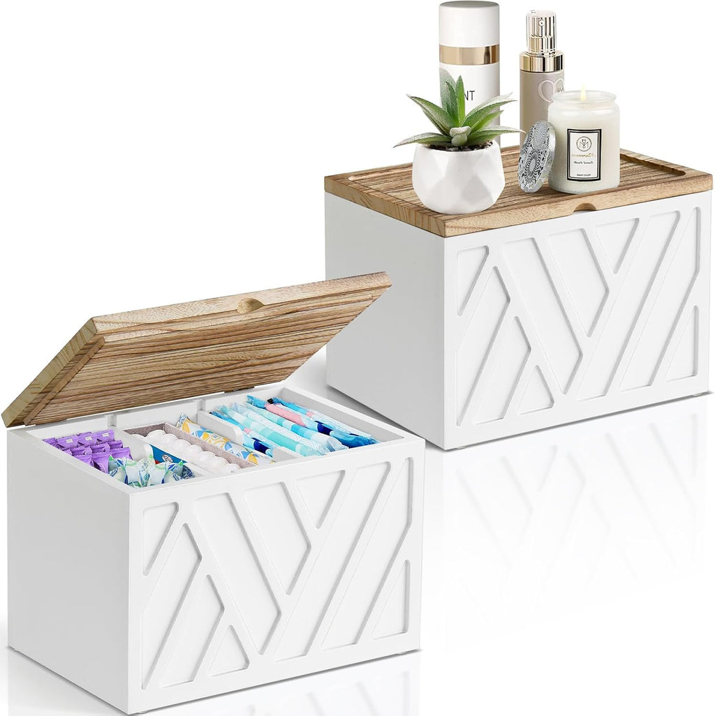 2 piezas de soporte para tampones blanco para decoración de baño, o...