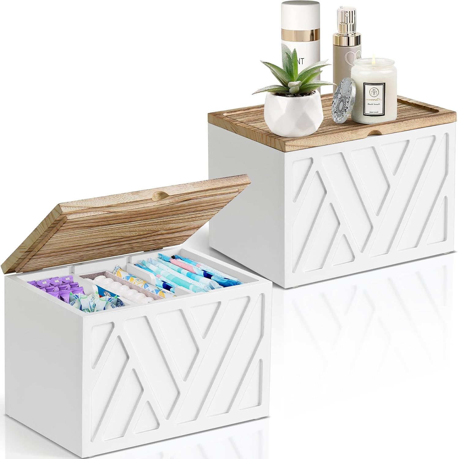 2 piezas de soporte para tampones blanco para decoración de baño, o...