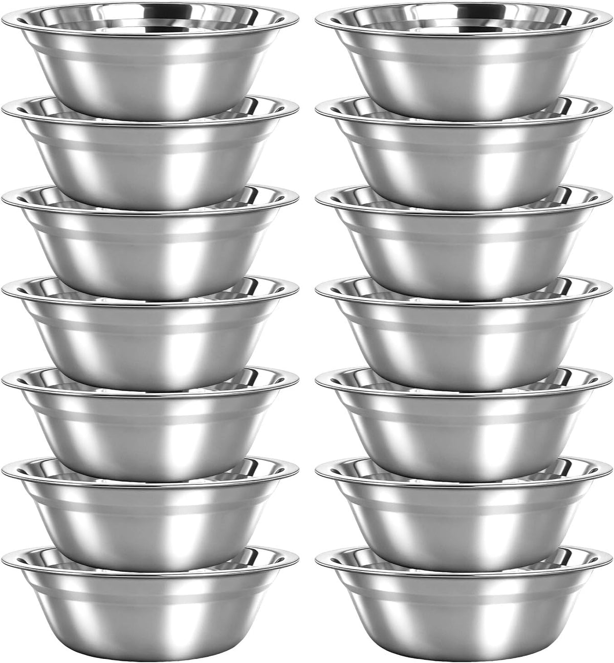 PEDOBALI 14 cuencos de acero inoxidable a granel, 8.66 x 5.1 x 3 pu...
