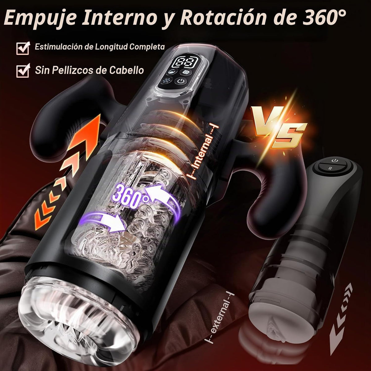 EINSEO Masturbador masculino con mango y soporte para teléfono Jugu...