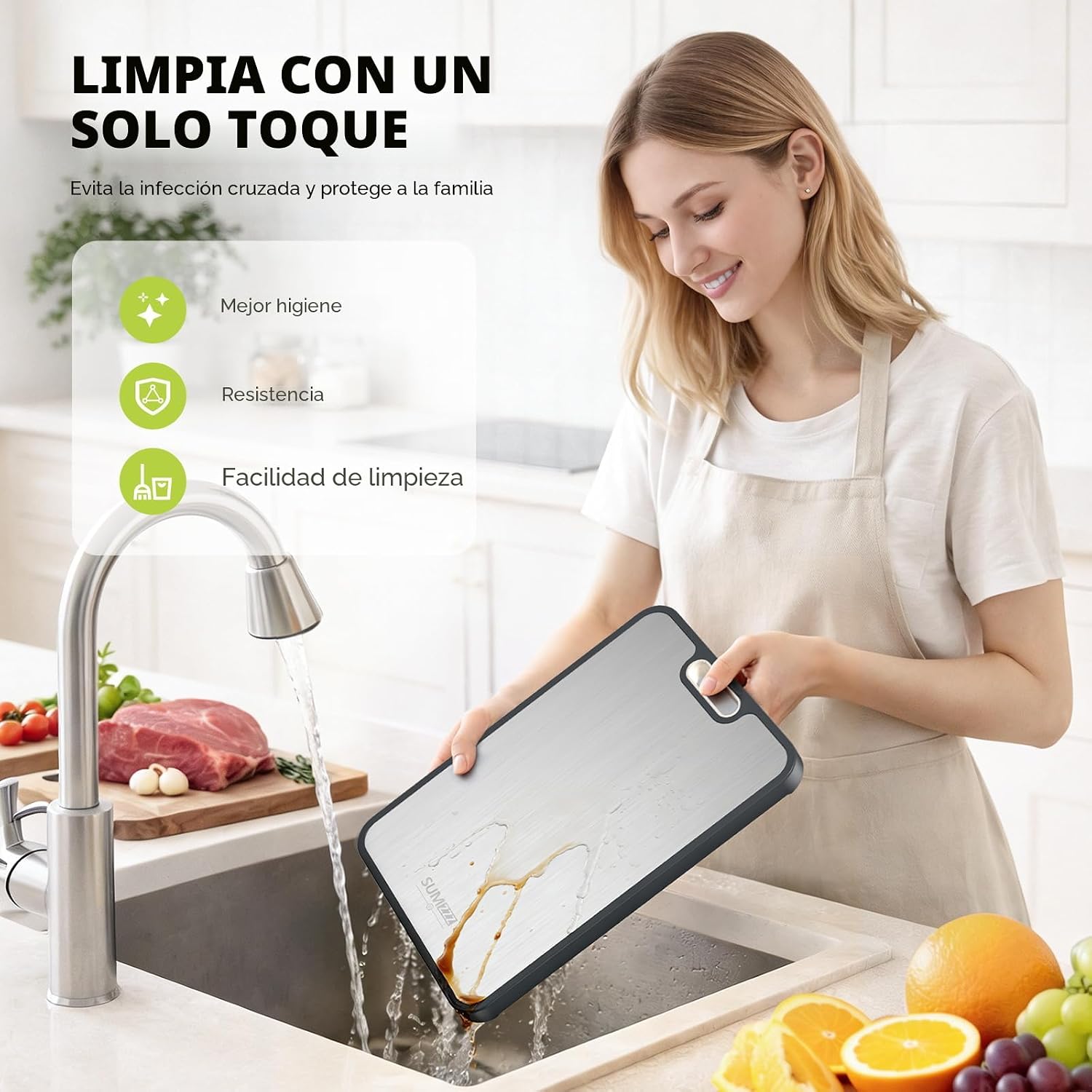 SUMZZZ Tabla de cortar de titanio, Titanio\/PP de grado alimenticio...
