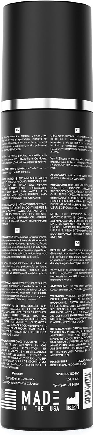 Valm Lubricante de silicona, lubricante personal de larga duración,...