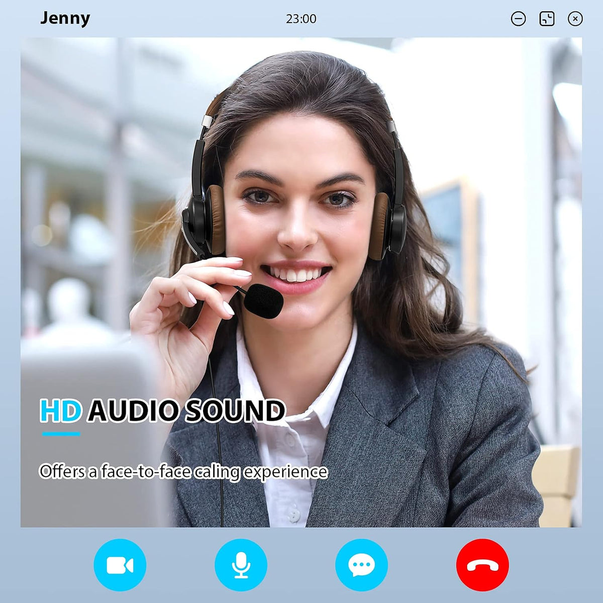 Arama Auriculares USB con micrófono para PC, USB-C\/A y conector de...