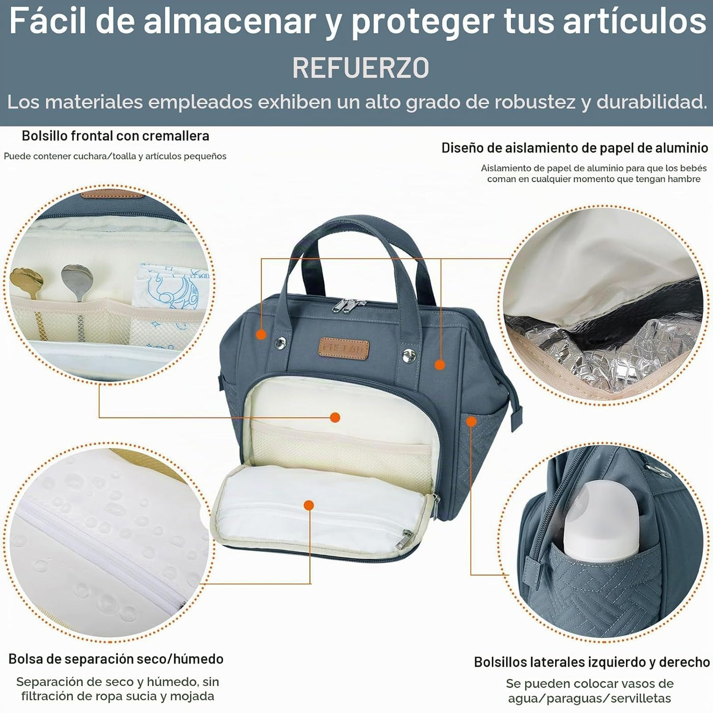 FHELAD Pequeña bolsa de pañales para mujer, mini bolsa de bebé 4 en...