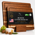 Juego de 2 tablas de cortar de madera de acacia para cocina, tablas...