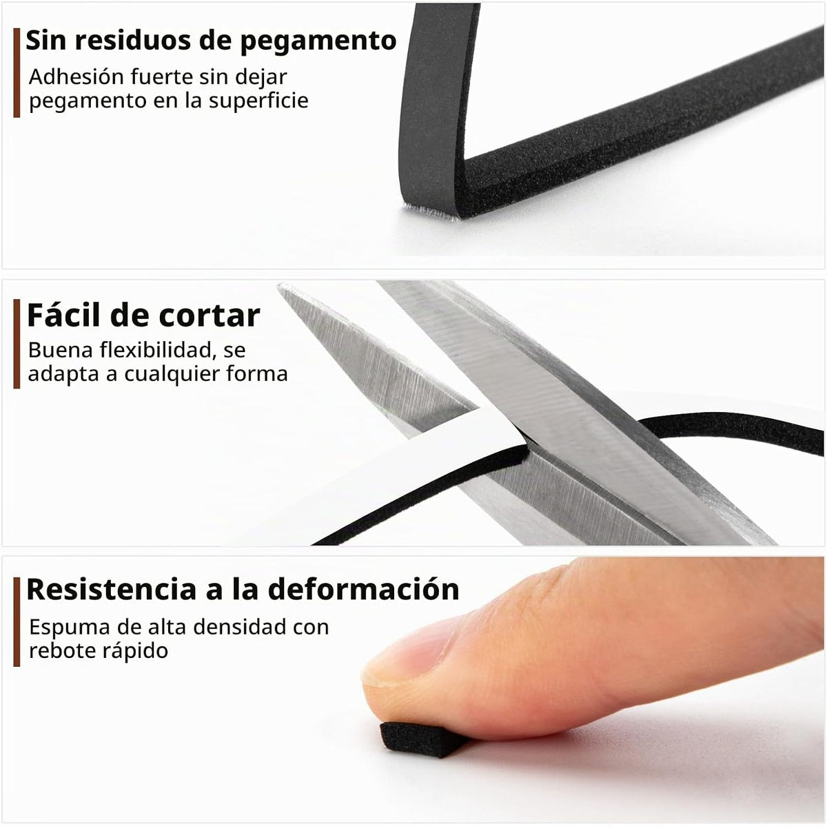 Yotache Burletes Tira de Sellado de Puerta 1\/4" x 1\/8", M...