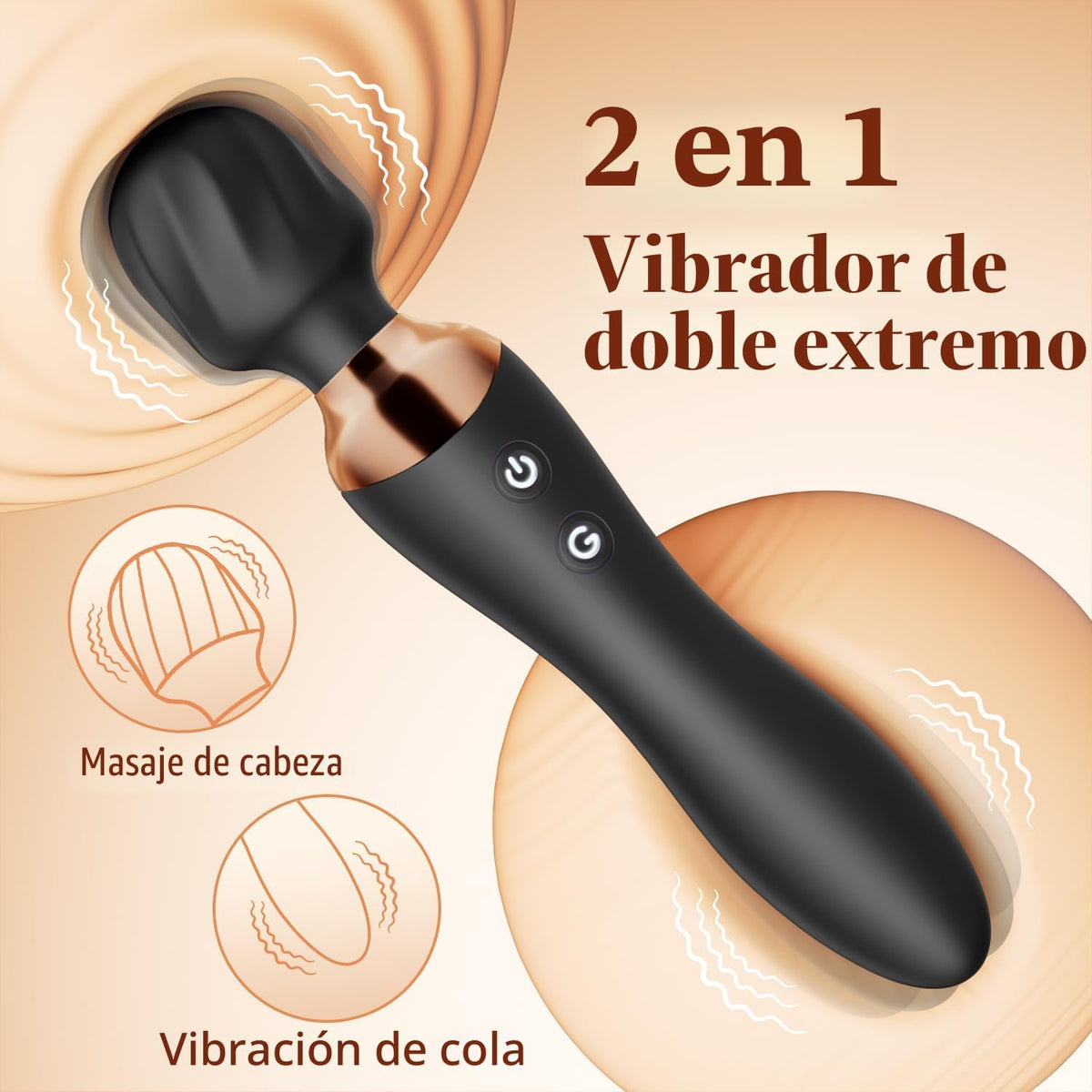MOOLIGIRL Vibrador Varita Consolador de doble extremo, juguete sexu...