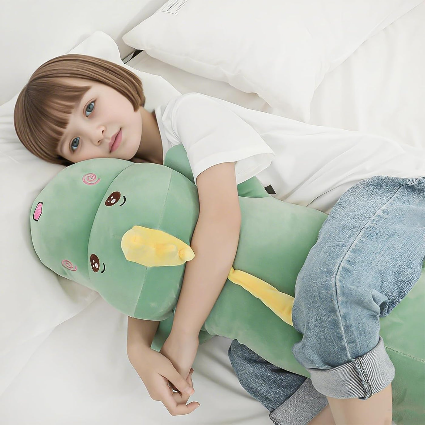 Tianmihou Almohada corporal de dinosaurio gigante de 32 pulgadas, l...
