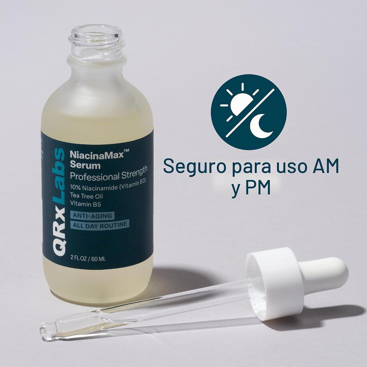 QRx Labs - Suero de niacinamida al 10%, vitamina B5, caléndula, ace...