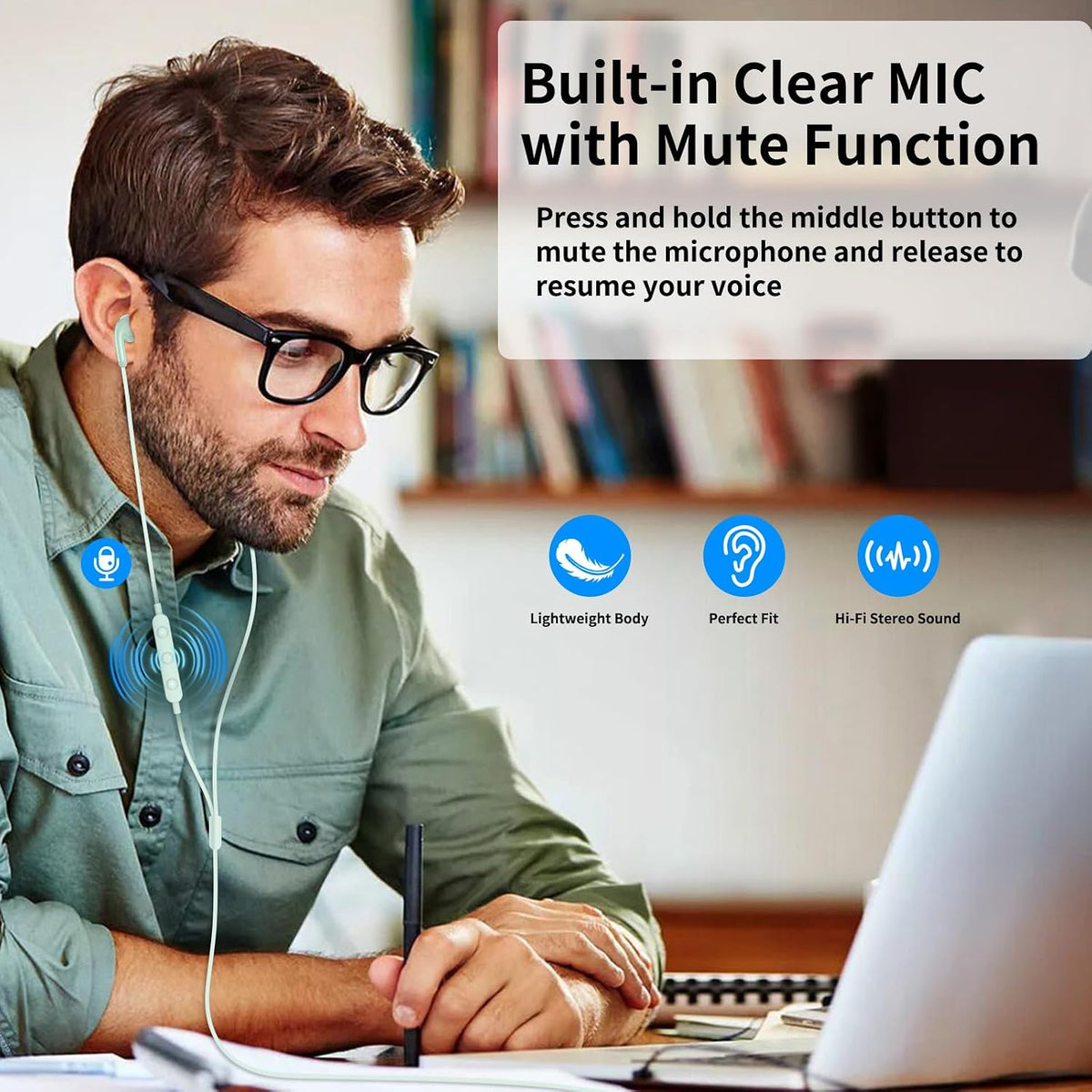 AIAUXAI Auriculares USB para PC,Auriculares con micrófono para comp...