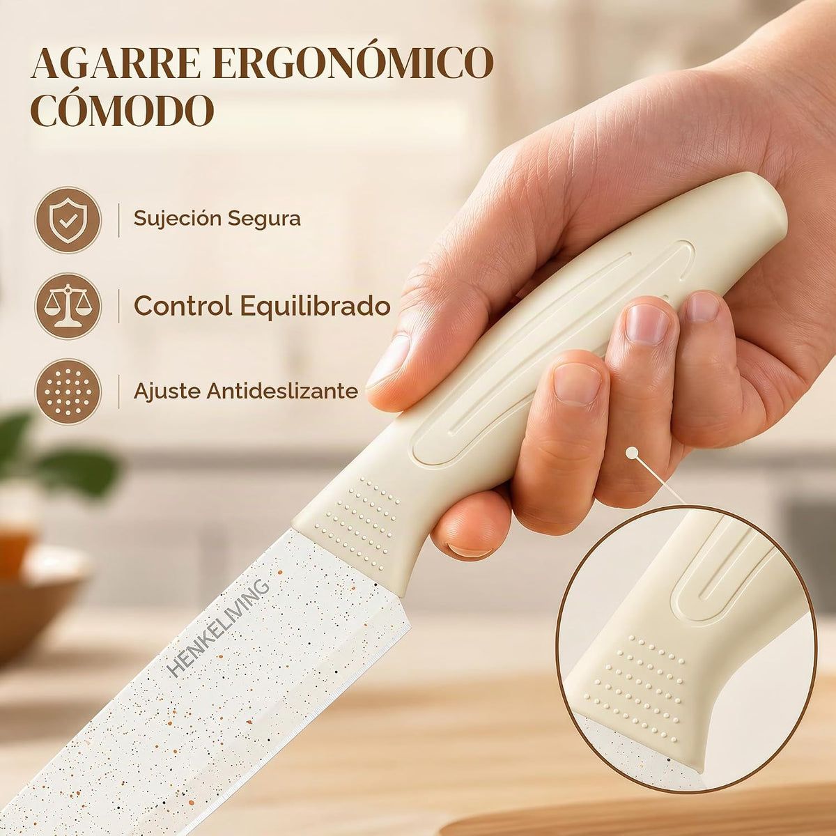 Juego de cuchillos con bloque afilador integrado, apto para lavavaj...