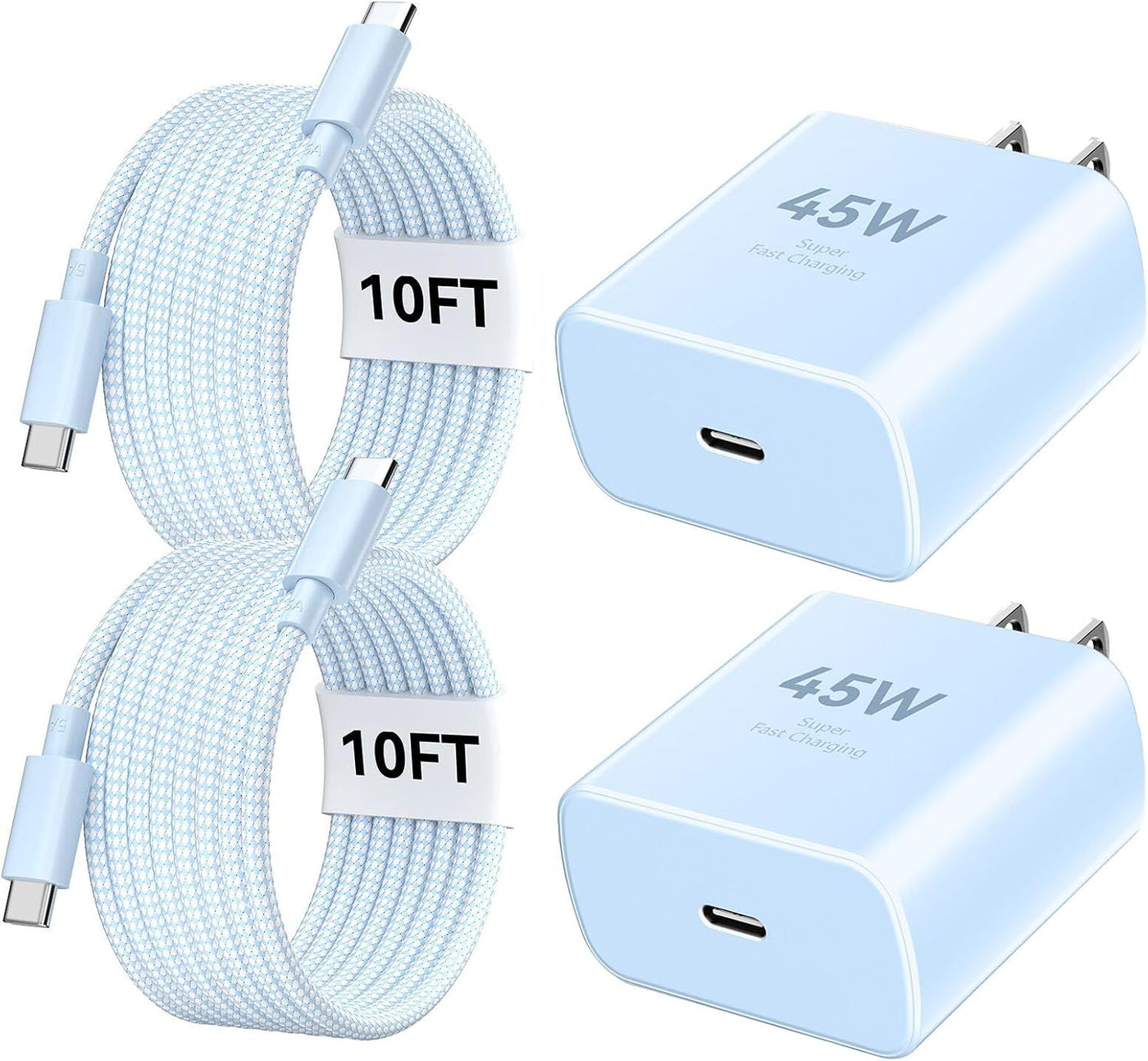 Cargador para iPhone 17, 16, 15 Pro Max, carga rápida, cargador USB C de 45 W, cable de carga rápida de 3 metros