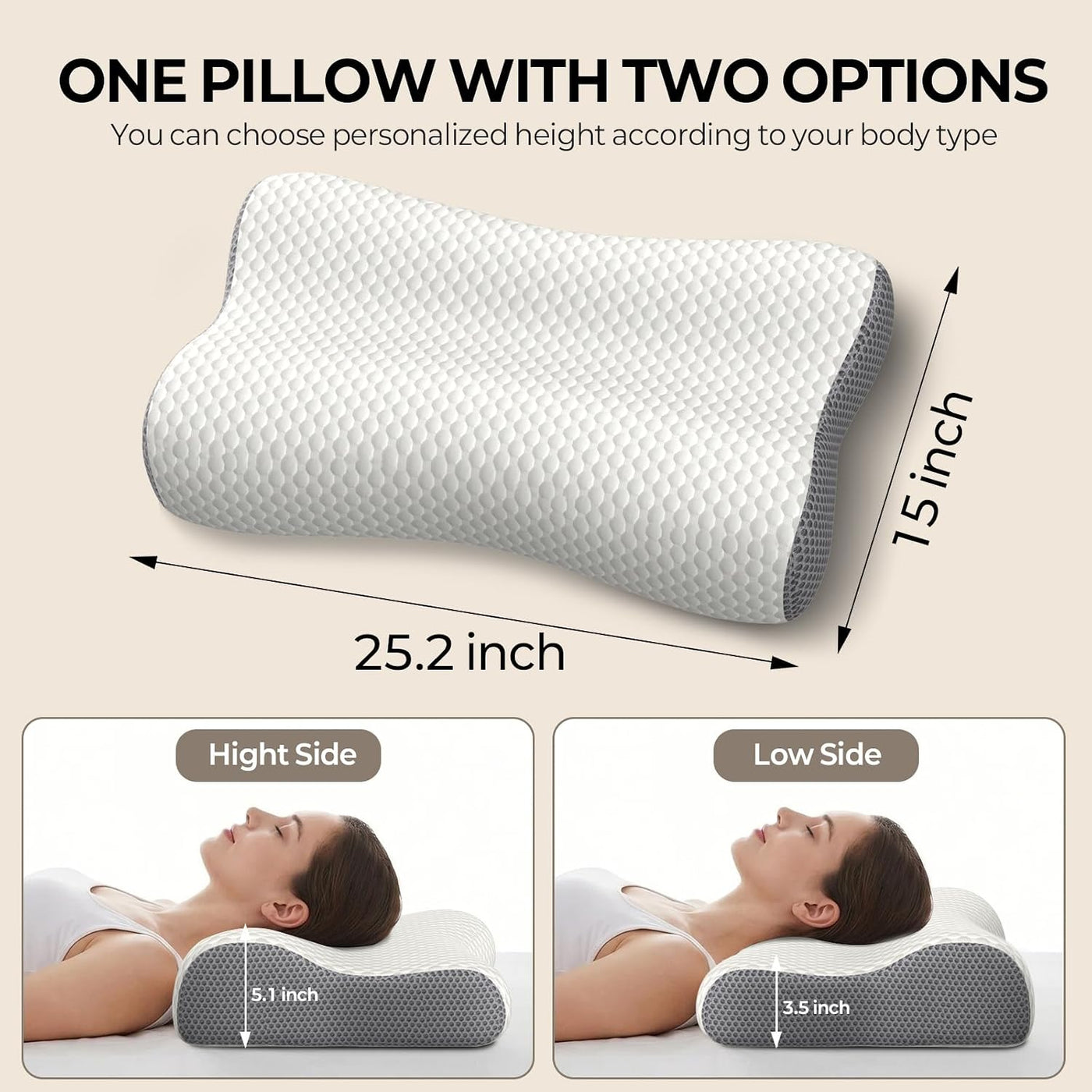 Almohada cervical para el cuello para aliviar el dolor, almohadas d...