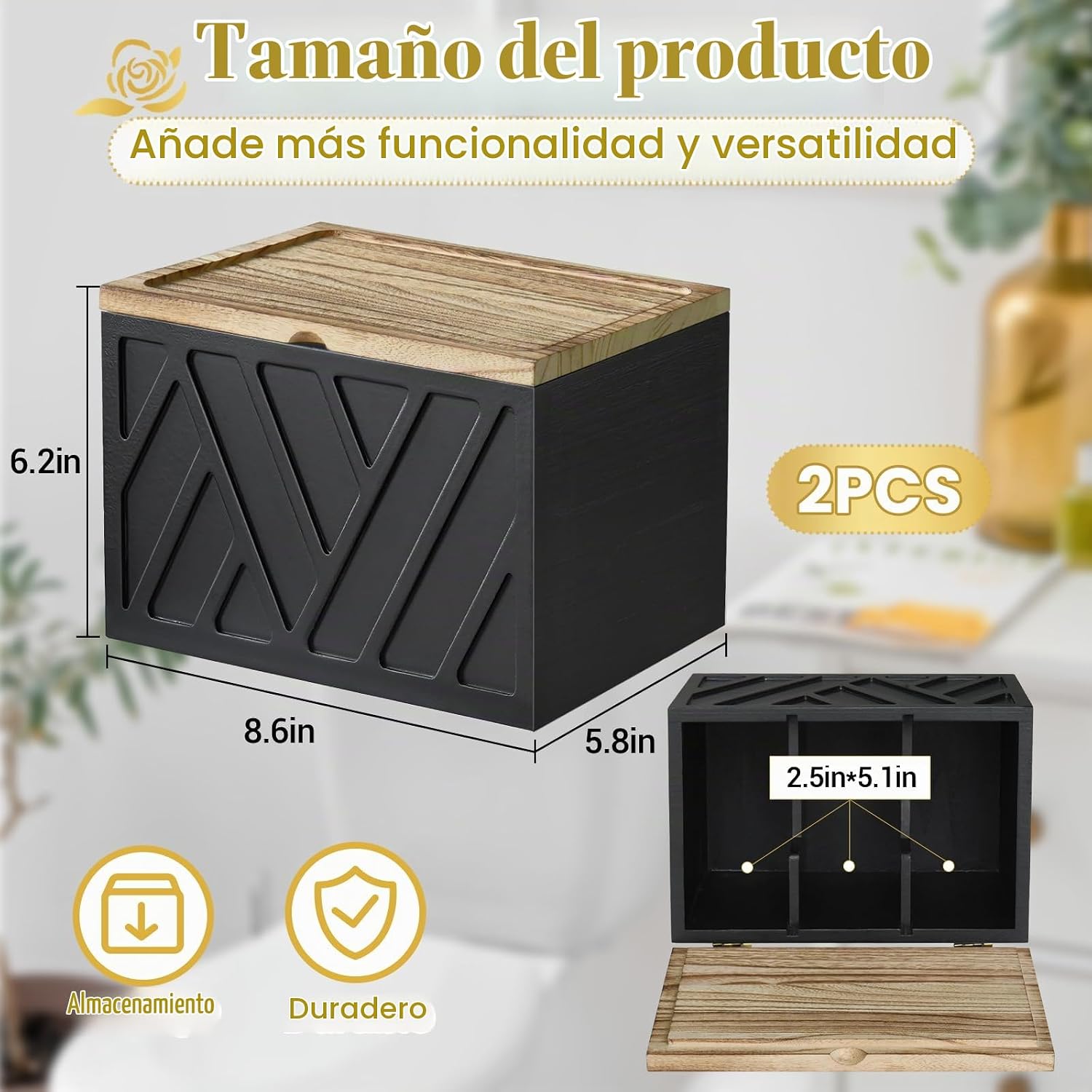 2 PIEZAS Soporte para Tampones para Decoración de Baño, Organizador...