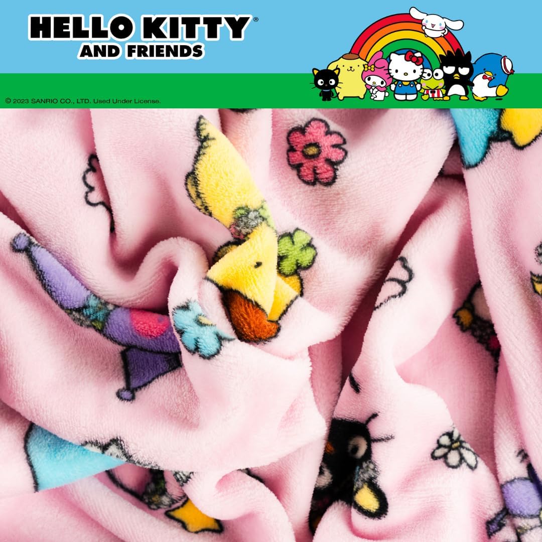 Sanrio - Manta acogedora de Hello Kitty &amp; Friends de 62 x 90 pu...