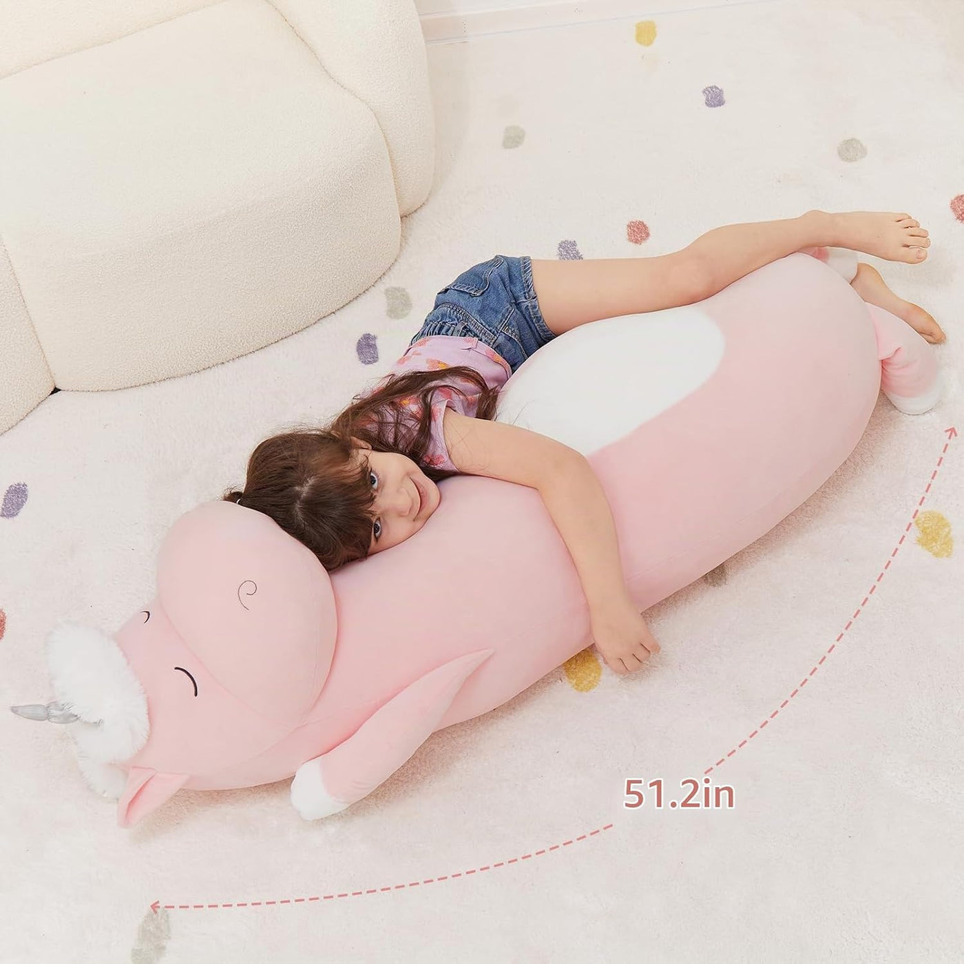 MorisMos Almohada Corporal Gigante de Unicornio de Peluche para Niñ...