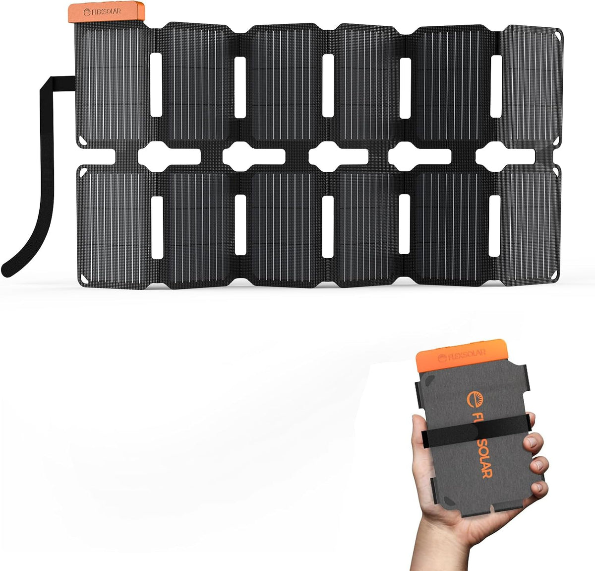 FlexSolar Cargador de panel solar ultra portátil y ligero de 36 W |...