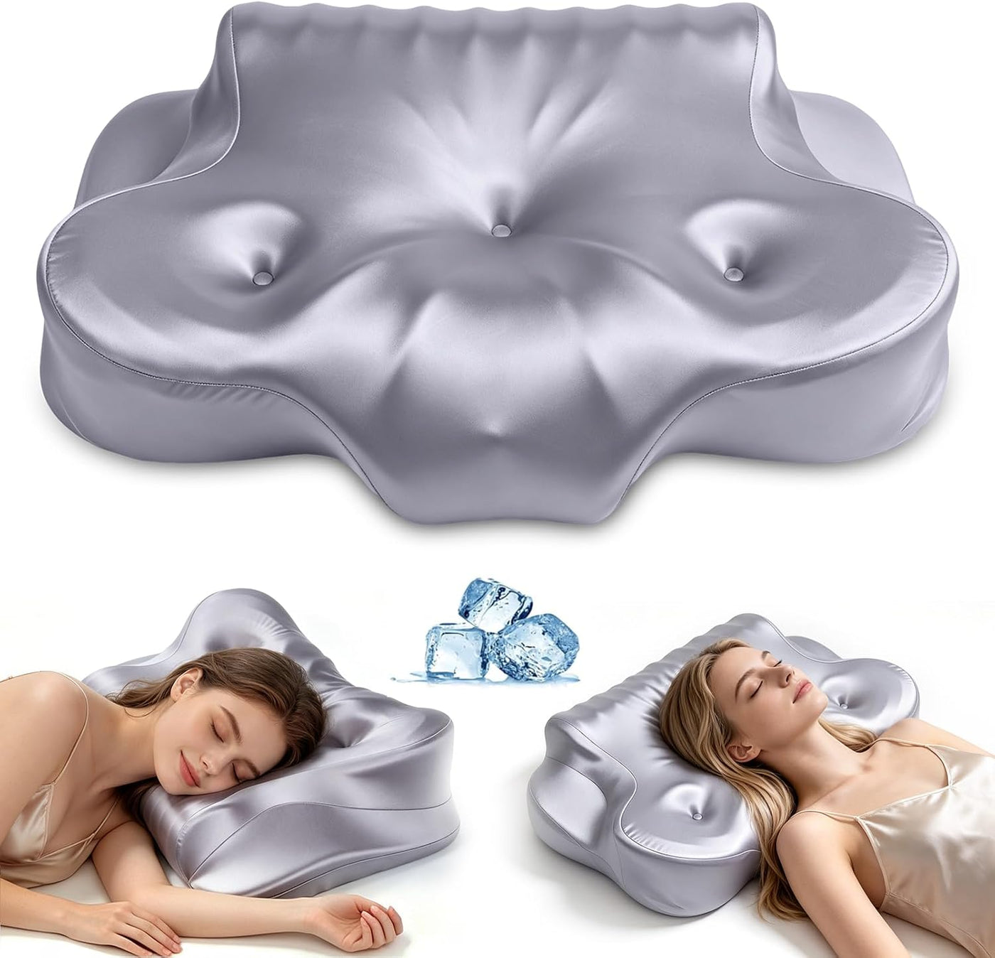 COMFYPIL Almohada cervical para aliviar el dolor de cuello, almohad...