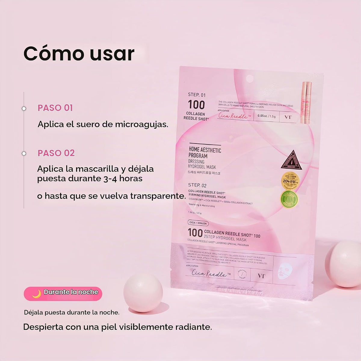 VT COSMETICS Colágeno Reedle Shot 100 Mascarilla de hidrogel de 2 p...