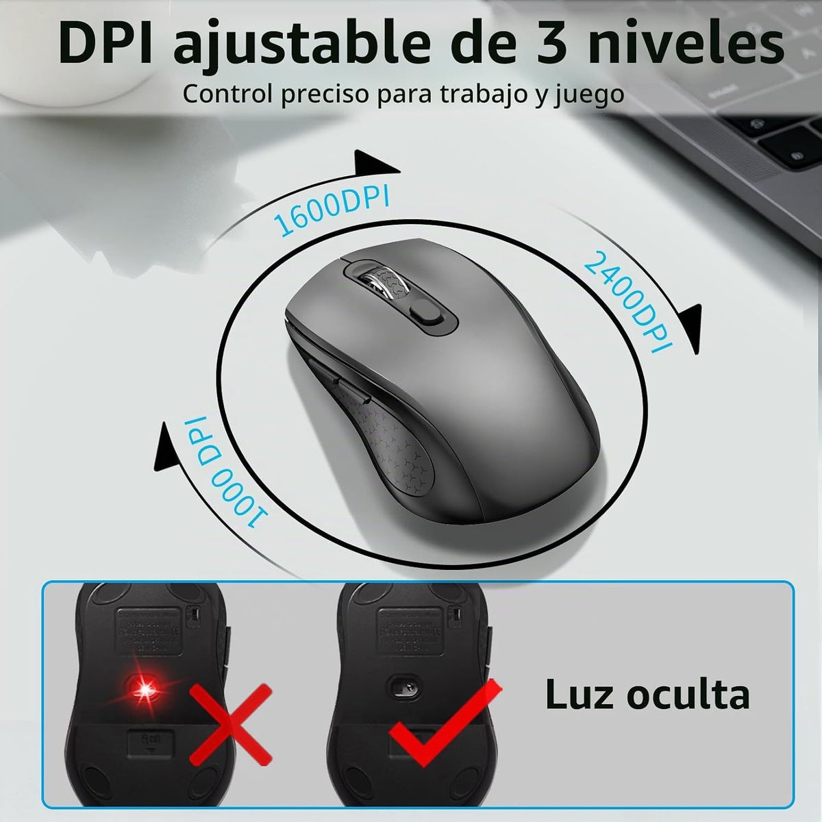 Combo inalámbrico del teclado y del ratón, teclado completo silenci...