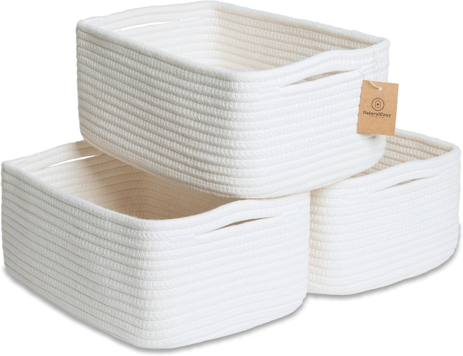 NaturalCozy Cestas de almacenamiento de 11.8 x 8 x 4.5 pulgadas par...
