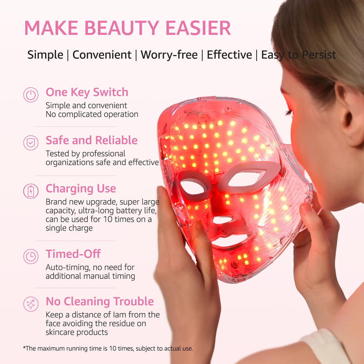 Aesthifae Terapia de luz roja para cara, 850nm NIR y máscara facial...