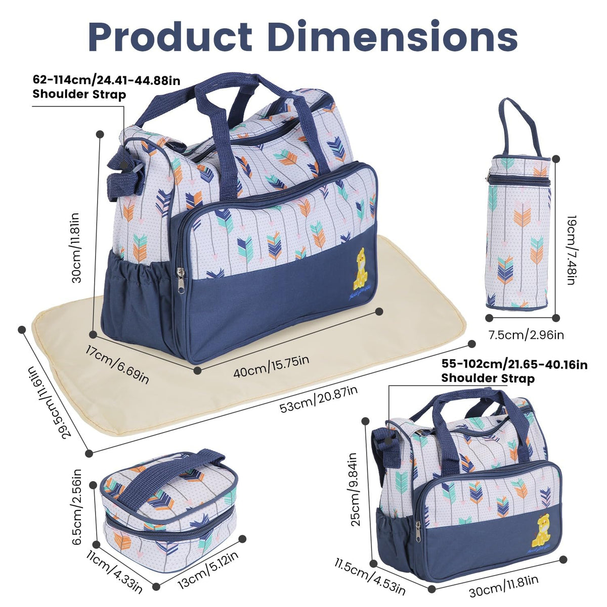 Moclever Juego de 5 bolsas de pañales para bebé, bolsas de bebé par...