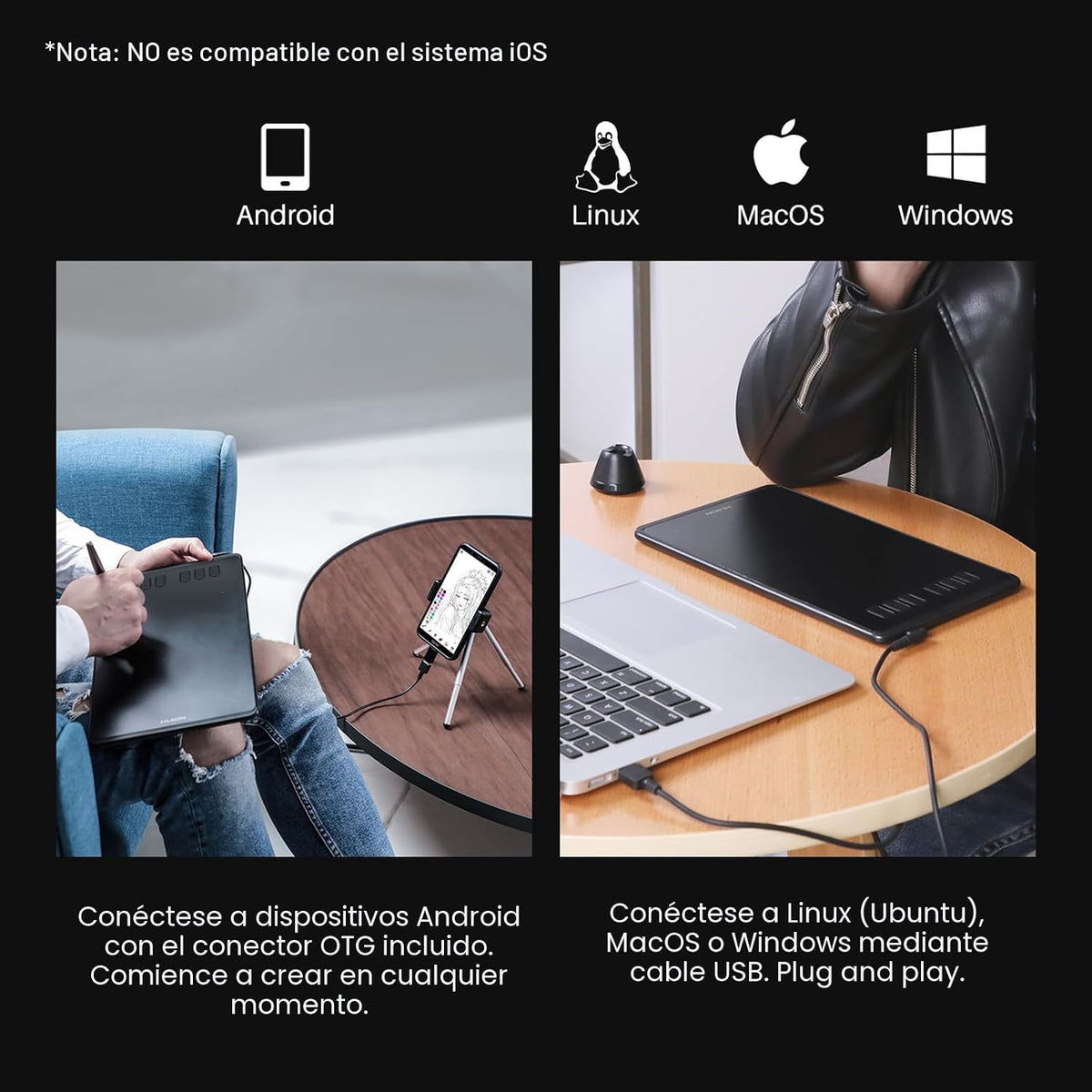HUION Inspiroy H640P Tableta de dibujo de 6x4 pulgadas 8192 Presión...