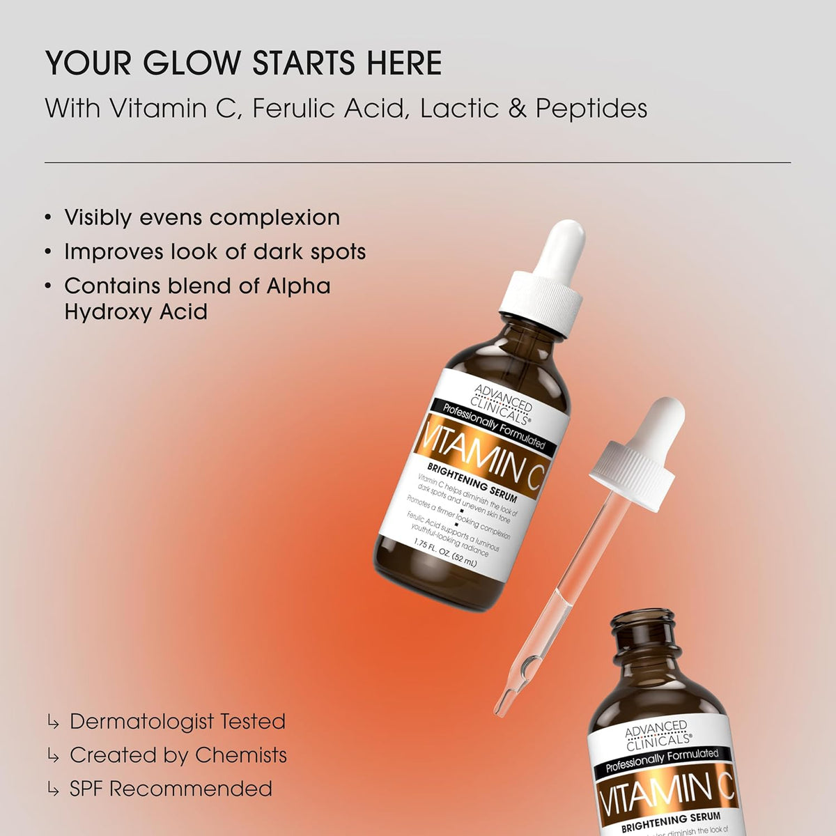 Advanced Clinicals Suero Iluminador de Vitamina C para el Rostro co...