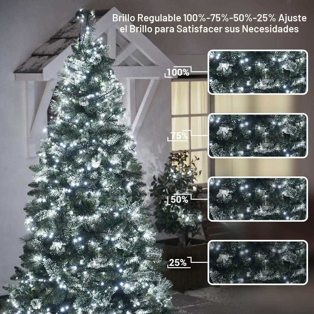 Brizled Guirnalda de luces navideñas para exteriores, 66 pies, 200...