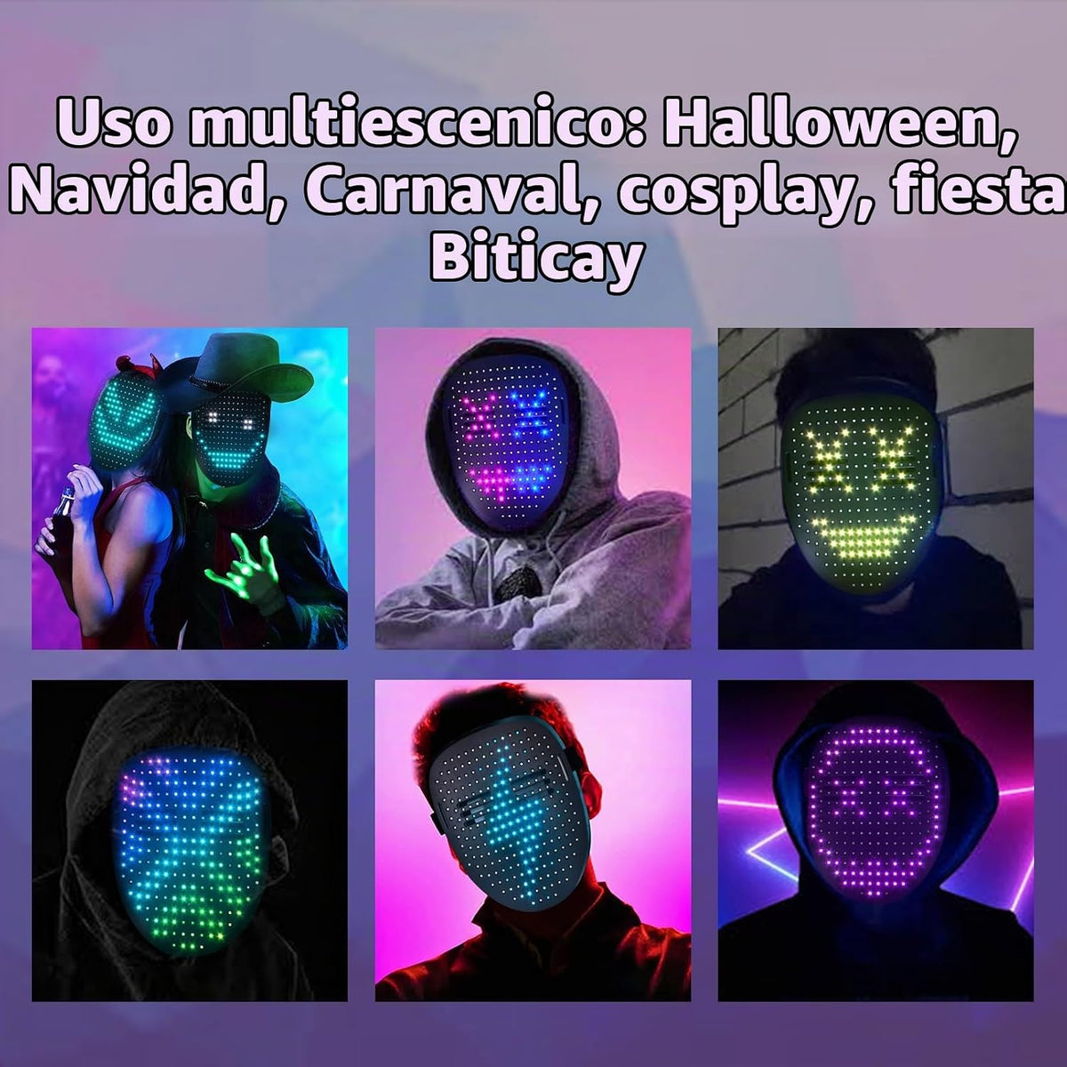 Máscara con luz LED con detección de gestos, juguetes para niños, r...