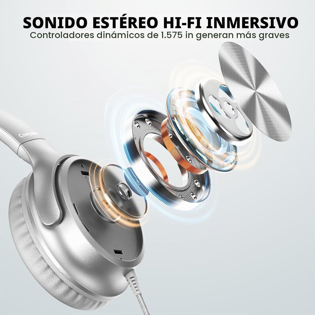 Cowyawn Auriculares USB C con cable, auriculares USB C con cable co...