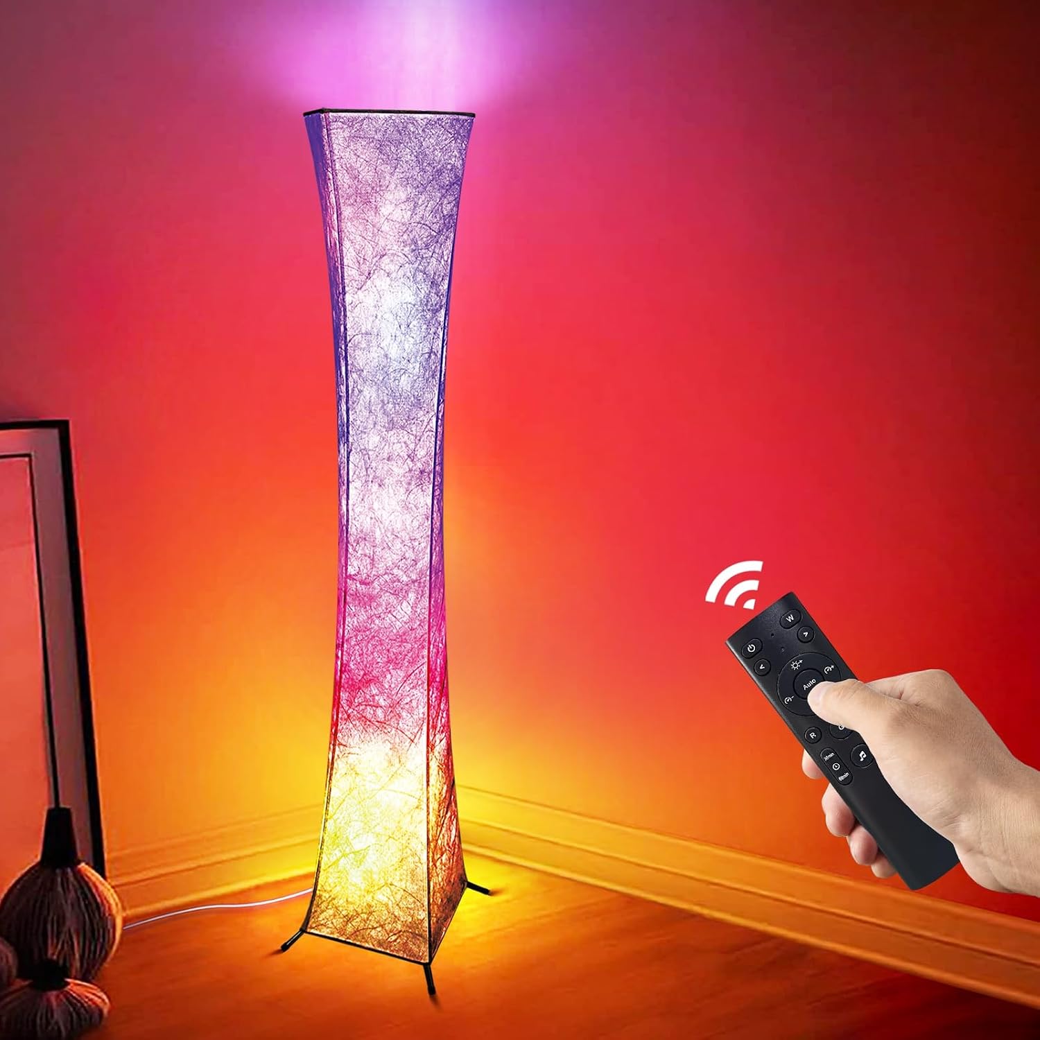 2 lámparas de pie, lámpara de esquina LED RGB inteligente de 61 pul...