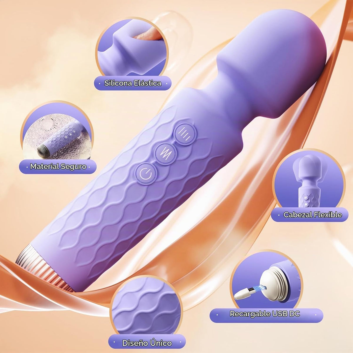 Allovü Varita vibradora para mujeres, vibrador silencioso, juguetes...