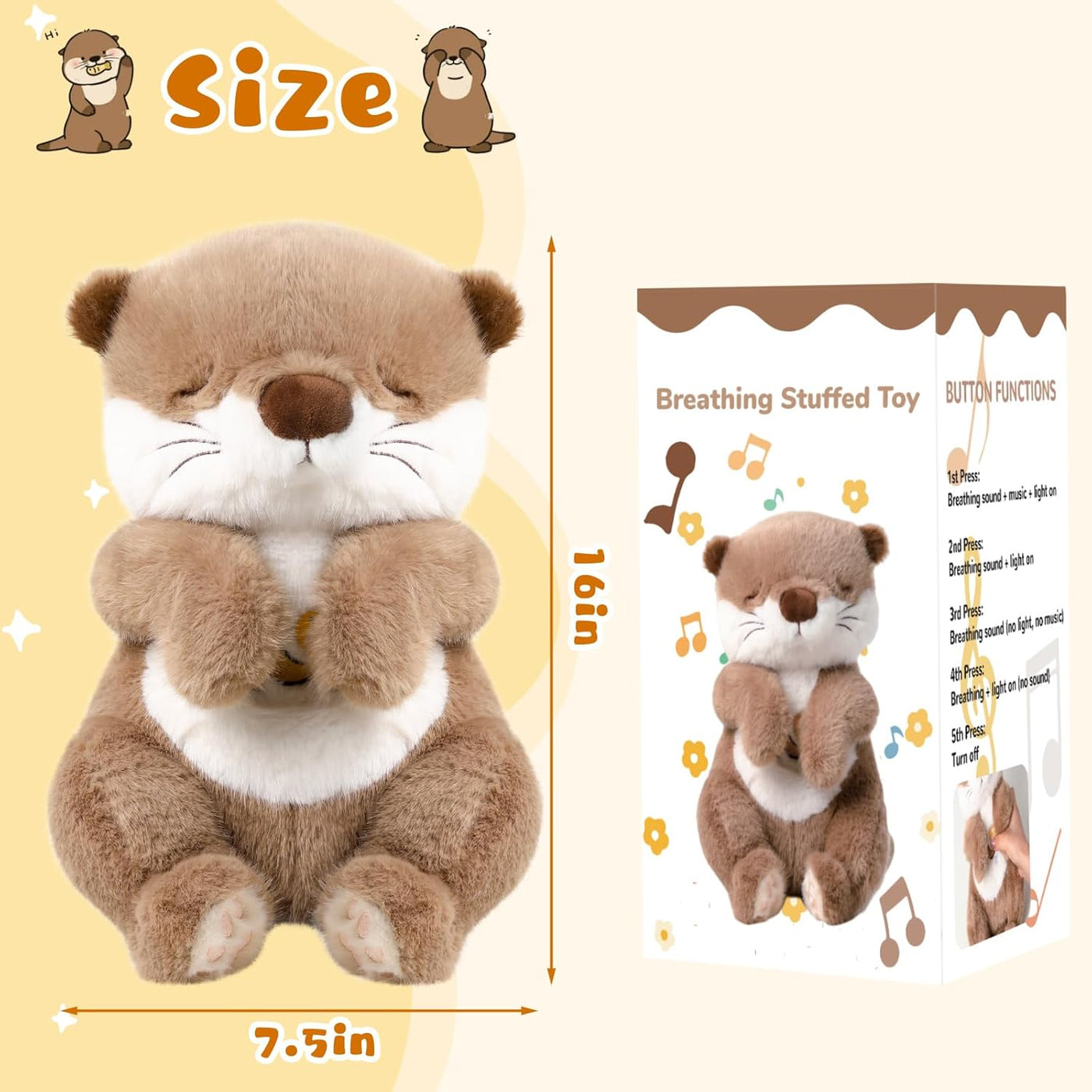 LLUKEME Baby Comfort Nutria Respirando Animal de peluche | Buddy-Fu...