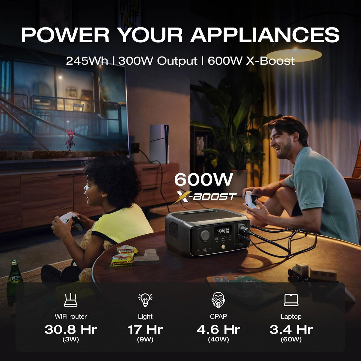 EF ECOFLOW Estación de energía portátil RIVER 3, 245Wh 550W | Carga...