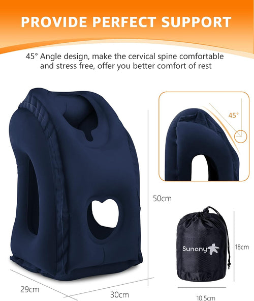 Almohada inflable del viaje para el cuello del avión y la lumbar, u...