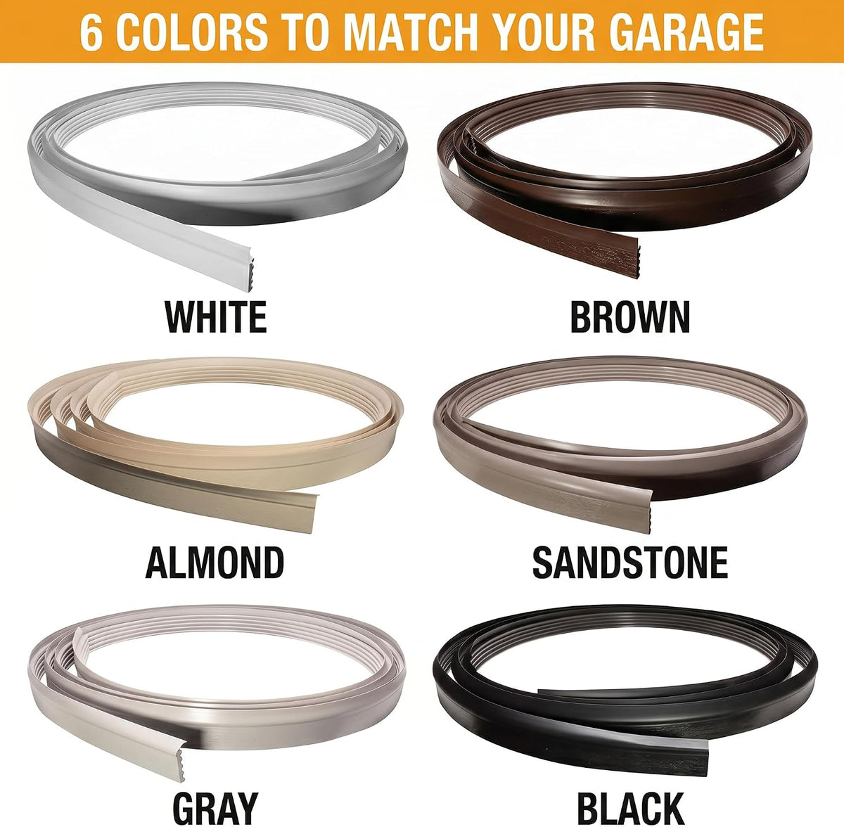 Kit de sellado de puerta de cochera DuraSeal, negro de 25 pies - Se...