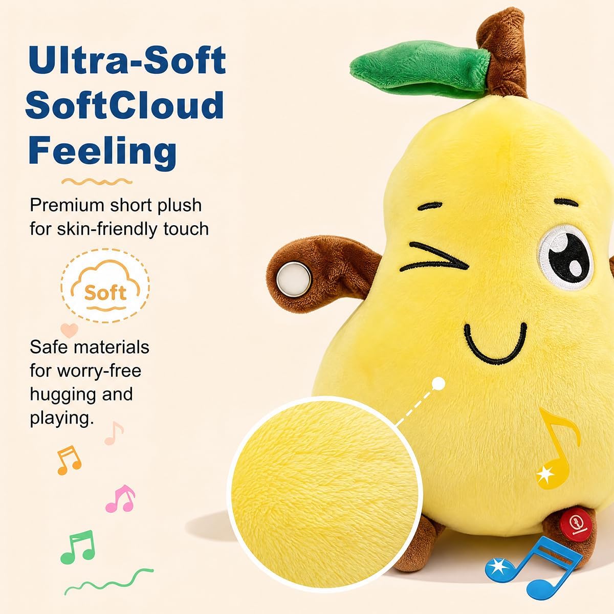 EASYFORALL Juguetes sensoriales musicales Juguete de peluche musica...
