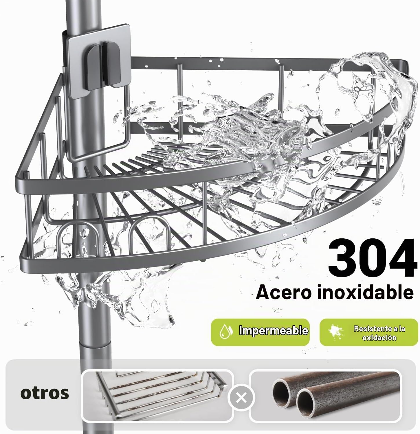 Aitatty Organizador de ducha esquinero de pie: estante organizador...