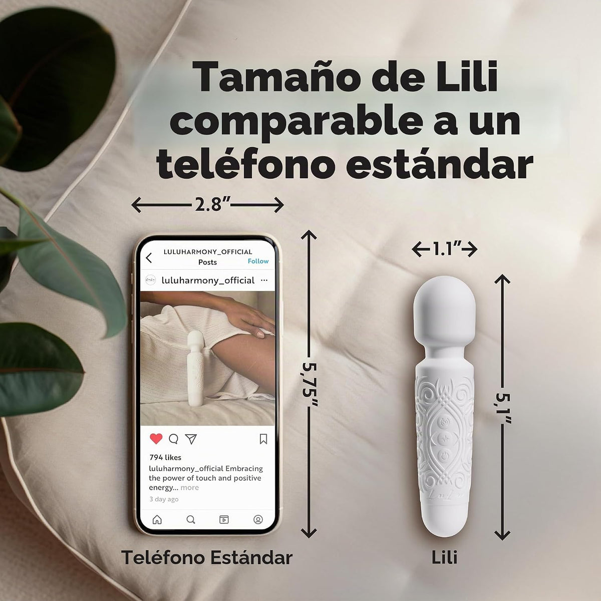 LuLu Mini masajeador de varita personal portátil para espalda, cuel...
