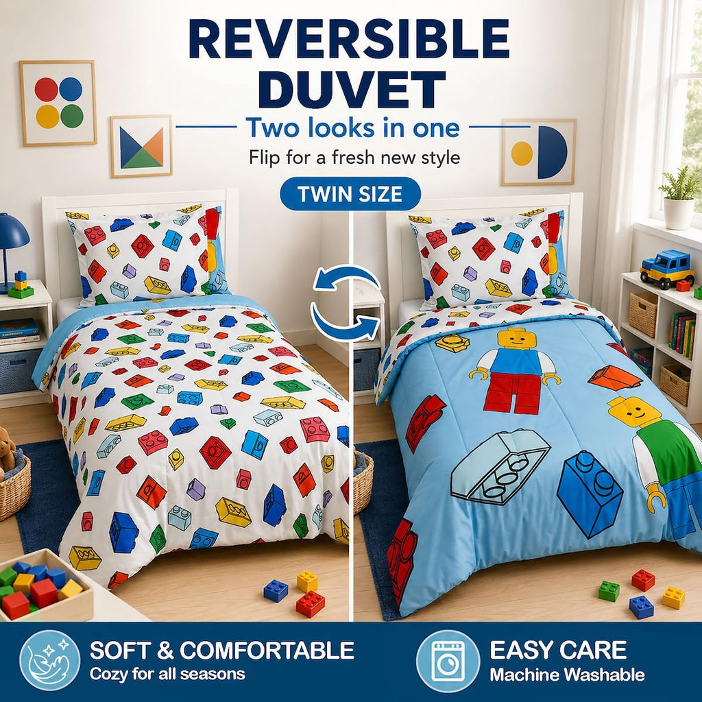 Bioworld Lego Explore Twin Comforter Juego de paneles de 5 piezas p...