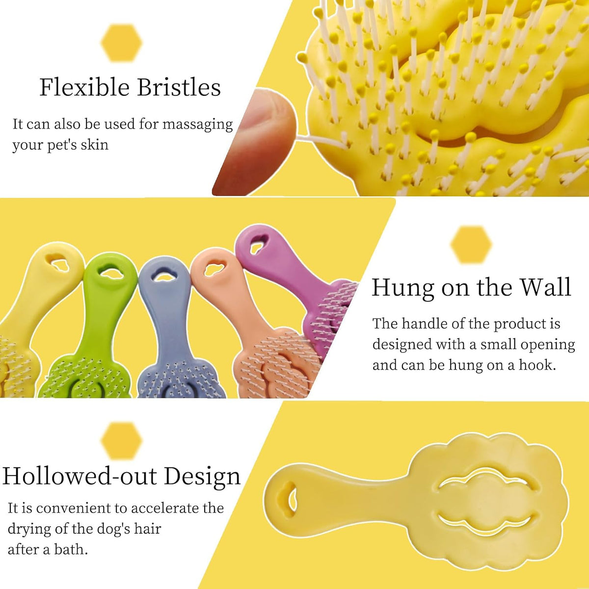 Cepillo para cachorros de cerdas suaves en forma de nube, diseño de...