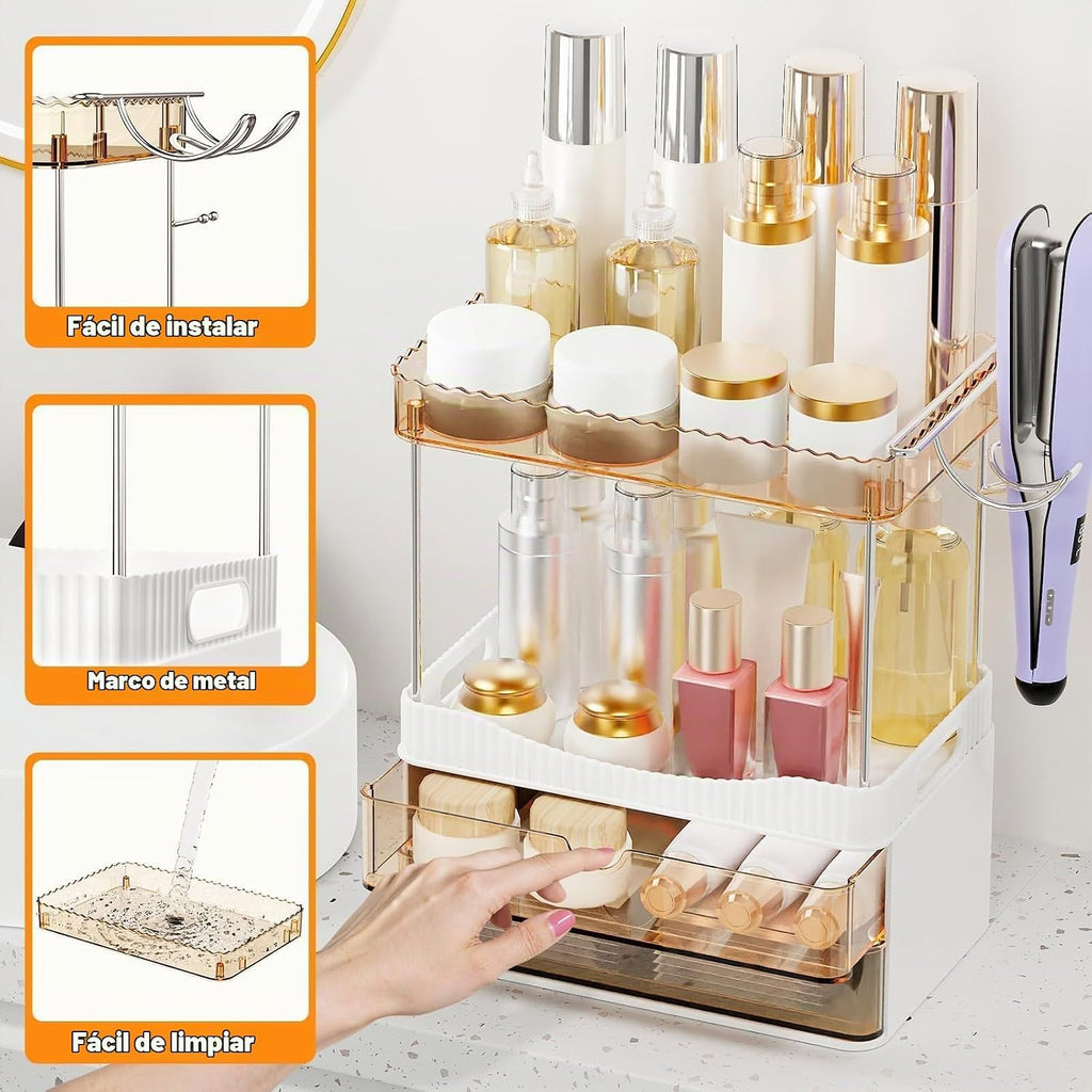 TasticTotes Organizador de mostrador de baño con soporte para secad...