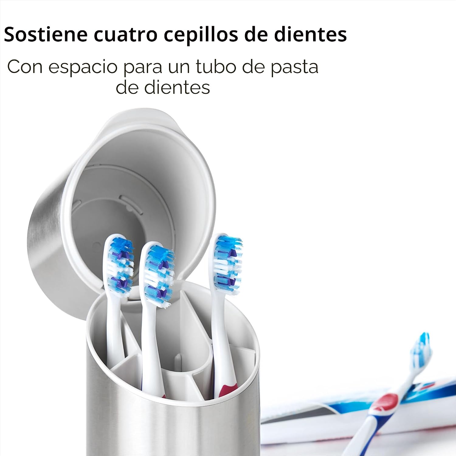 OXO Good Grips - Organizador de cepillos de dientes de acero inoxid...