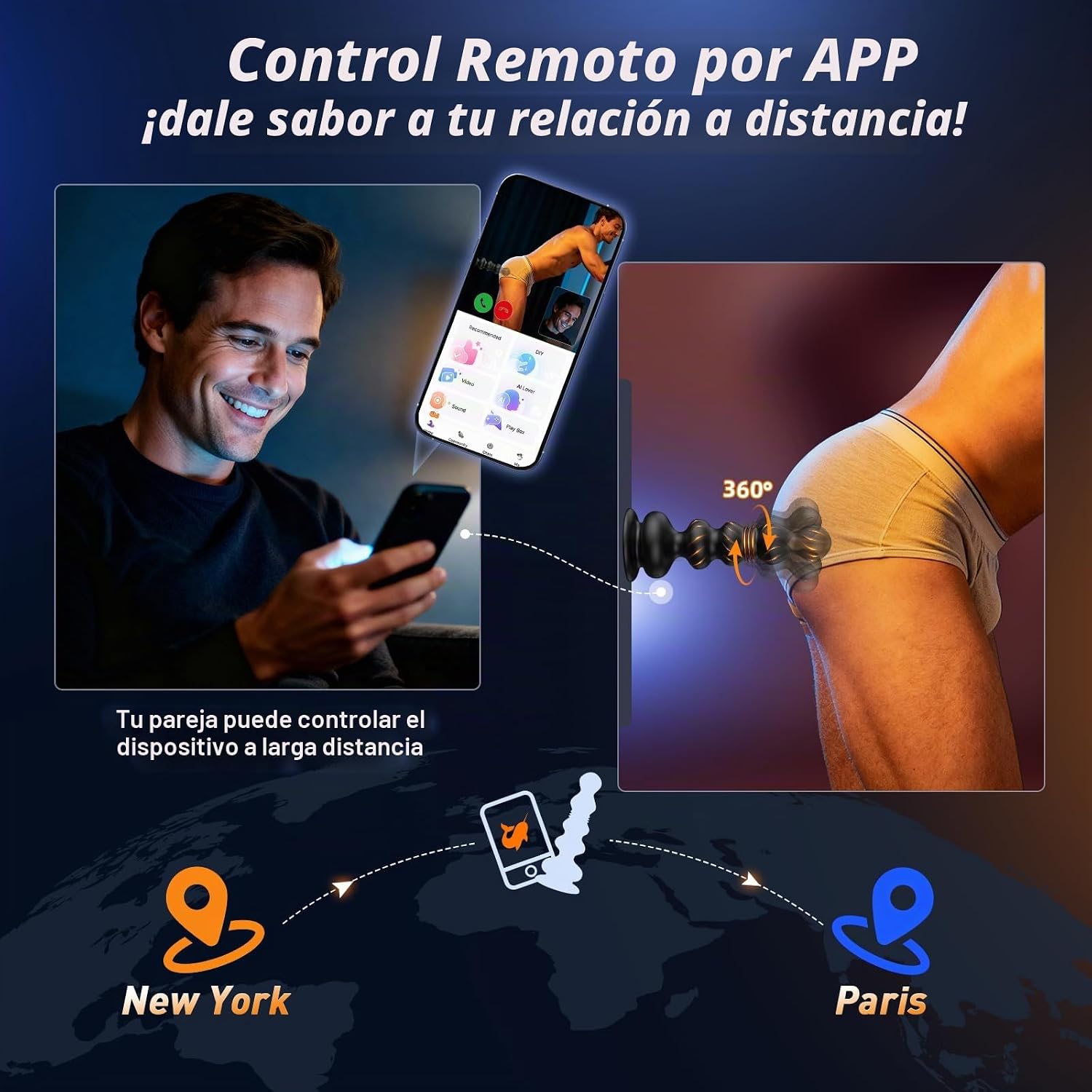 BEISAR Masajeador de próstata con cuentas anales giratorias de 360°...